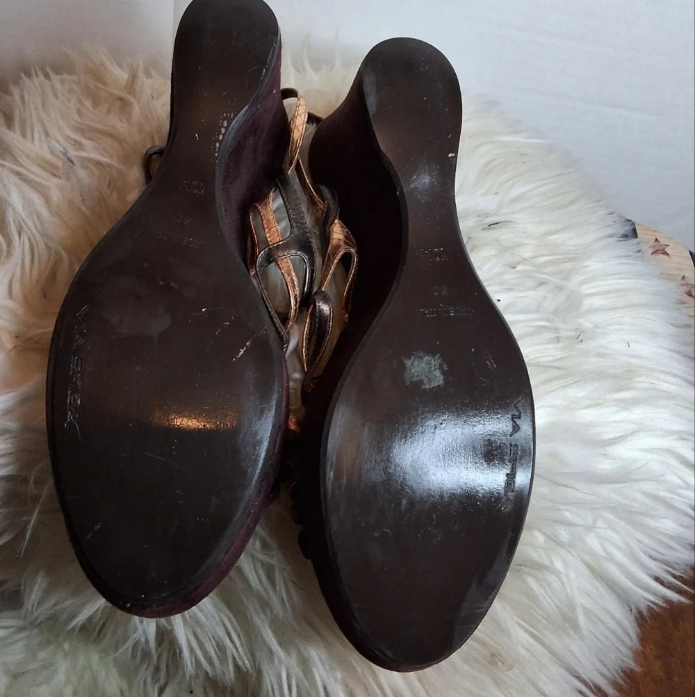 Via Spiga metallic wedge sandals 10‎